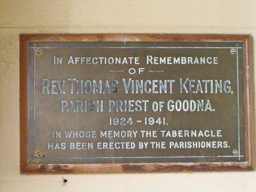 Reverend Keating Plaque