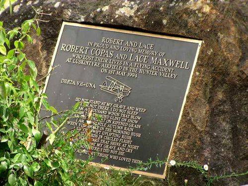 Robert Copas + Lace Maxwell Memorial Plaque