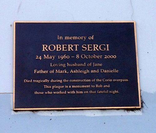 Robert Sergi Plaque Inscription : October 2013