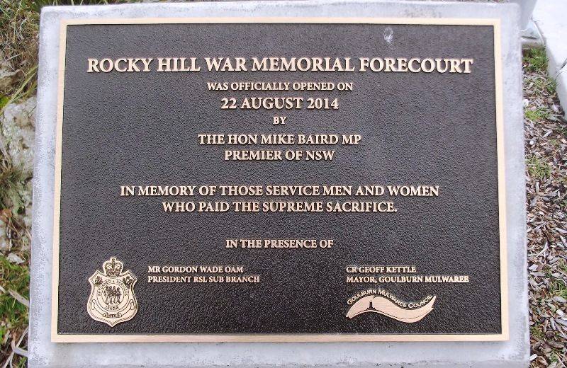 Forecourt Plaque: 11-July-2016