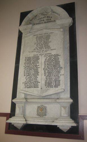 Scots Church Roll of Honour Great War : 09-February-2012