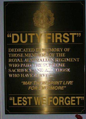 Royal Australian Regiment Plaque