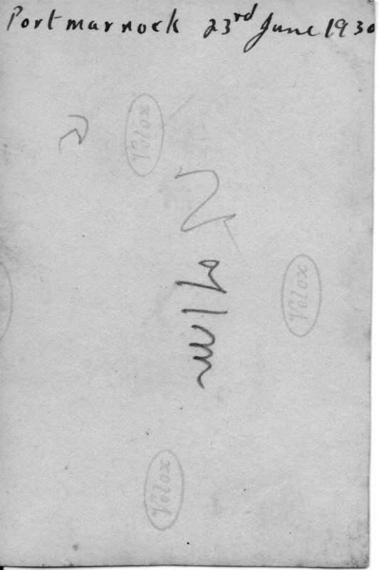 Bill Goodey`s writing on the back of the 23-June-1930 photograph