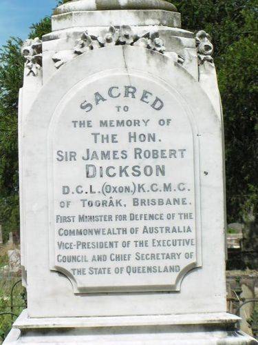 Sir James Dickson Inscription