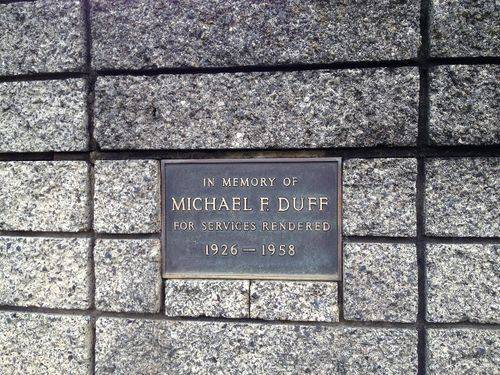 Michael Duff Plaque : November 2013