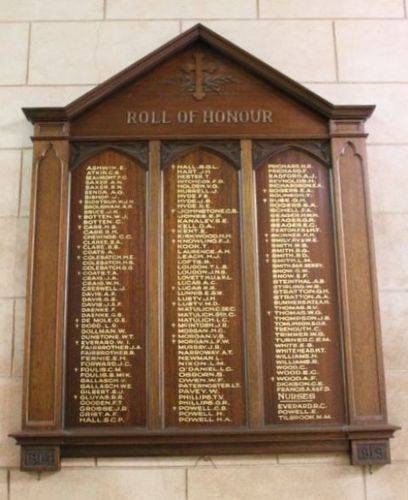 St Augustine Anglican Church World War One Honour Roll : 11-December-2012