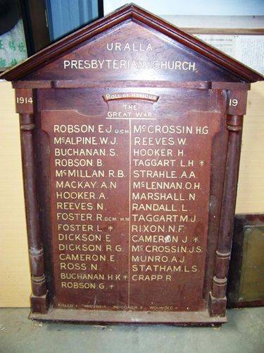 St David`s Church Wooden Honour Roll