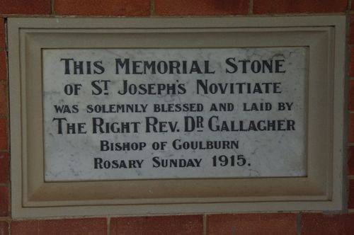 St Joseph`s Novitiate Memorial Stone : June 2014 