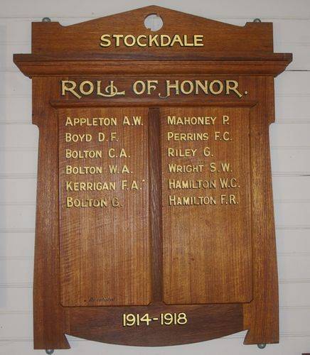 Stockdale WW1 Honour Roll : 13-06-2005