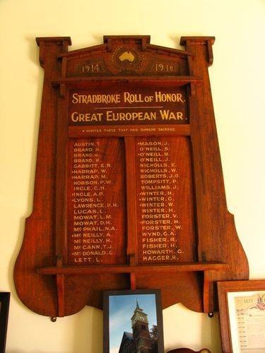Stradbroke Roll of Honour World War One : 13-December-2011