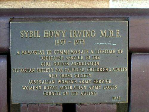 Sybil Howy Irvings Plaque