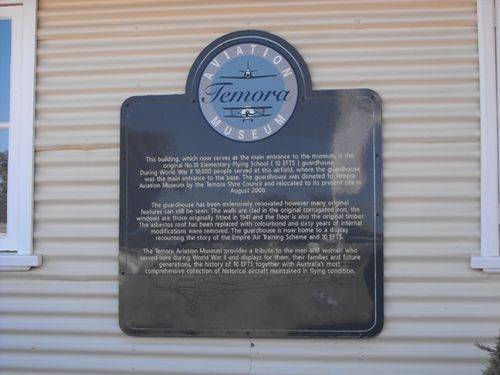 Temora Aviation Museum Plaque