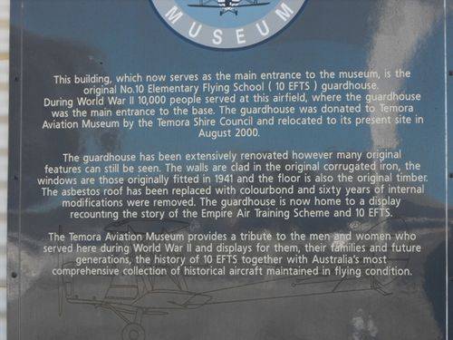 Temora Aviation Museum Plaque Closeup