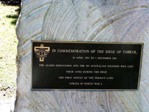 Toowoomba Siege of Tobruk Memorial Inscription
