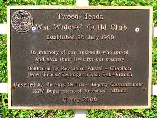 Tweed Heads War Widows Guild Plaque /March 