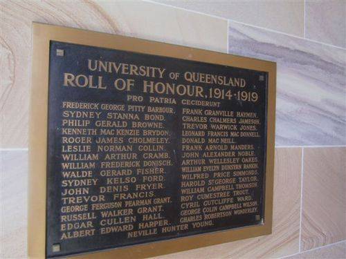UQ Roll of Honour WW1 : 04-08-2013