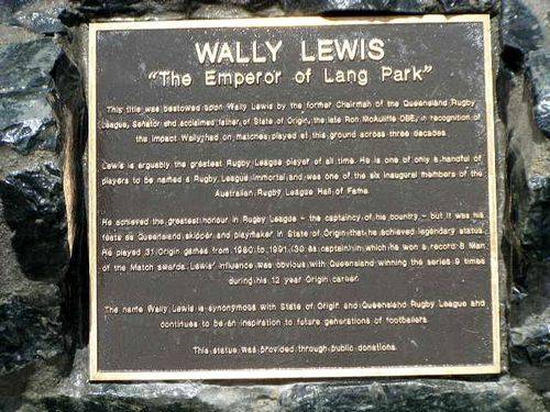 Wally Lewis Plaque