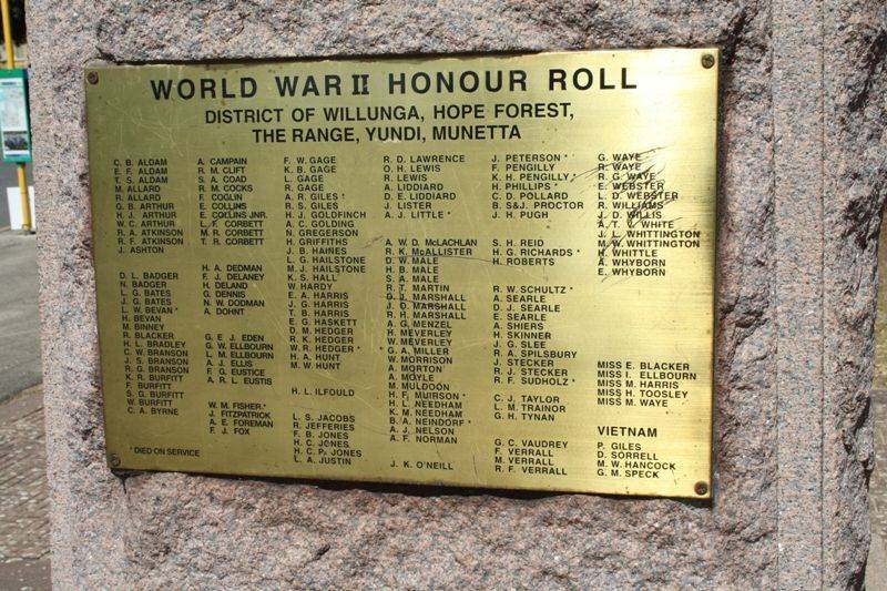 WW2 & Vietnam Honour Roll : 22-March-2015