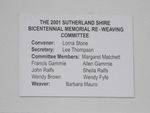 2001 Re weaving Committee Members