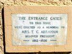Abraham Memorial Gates Plaque