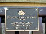 Australian Army Nursing Service  Plaque