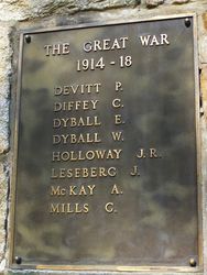 WW1 Honour Roll : 16-October -2014
