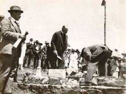 1920 : Governor laying the foundation stone (Bridgetown Historical Society)