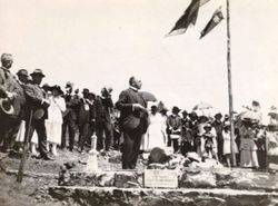 1920 : Governor laying the foundation stone (Bridgetown Historical Society)