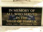 Brisbane Rats of Tobruk Memorial Inscription