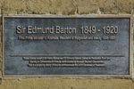 Sir Edmund Barton Plaque : December 2013