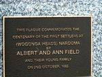 Centenary of First Settlers Plaque