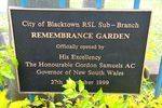 Remembrance Garden Plaque : Feb 2014