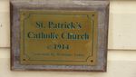 St patricks Church Plaque : 05-07-2013