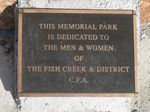Fish Creek & District Fire Brigade Memorial Park: 15-April-2013