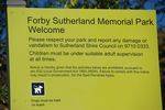Forby Sutherland Memorial Park Sign