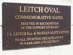 Leitch Oval Plaque : 11-August-2014