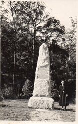 Circa 1940 : Georgina Deem at monument (Supplied by  great grandson, Peter Worland)