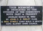 Early Settlers Dedication Plaque : 25-03-2014