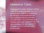 Memorial Gates Information Plaque : May 2014