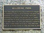 Mulbeam Park Plaque