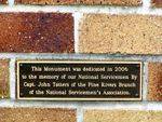 National Servicemens Memorial Wall Plaque dedication