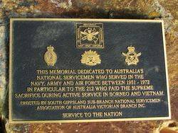 National Service Plaque: 05-May-2016