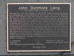 Reverend John Dunmore Lang Bicentennial Plaque