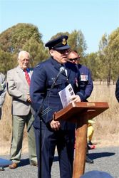 15-August-2015 : Squadron Leader Scott Harvey addressing the attendees