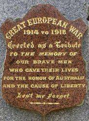 War Memorial Inscription Plaque : 08-December-2013