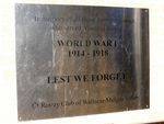 World War 1 Plaque : 14-June-2014