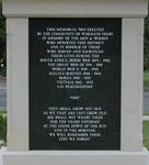 Wisemans Ferry War Memorial Inscription : March 2014